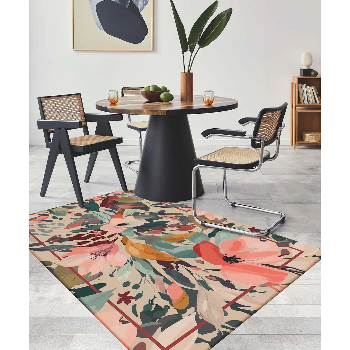 Tappeto arredo salotto soggiorno camera, stile moderno contemporaneo disegni arte moderna e motivi floreali