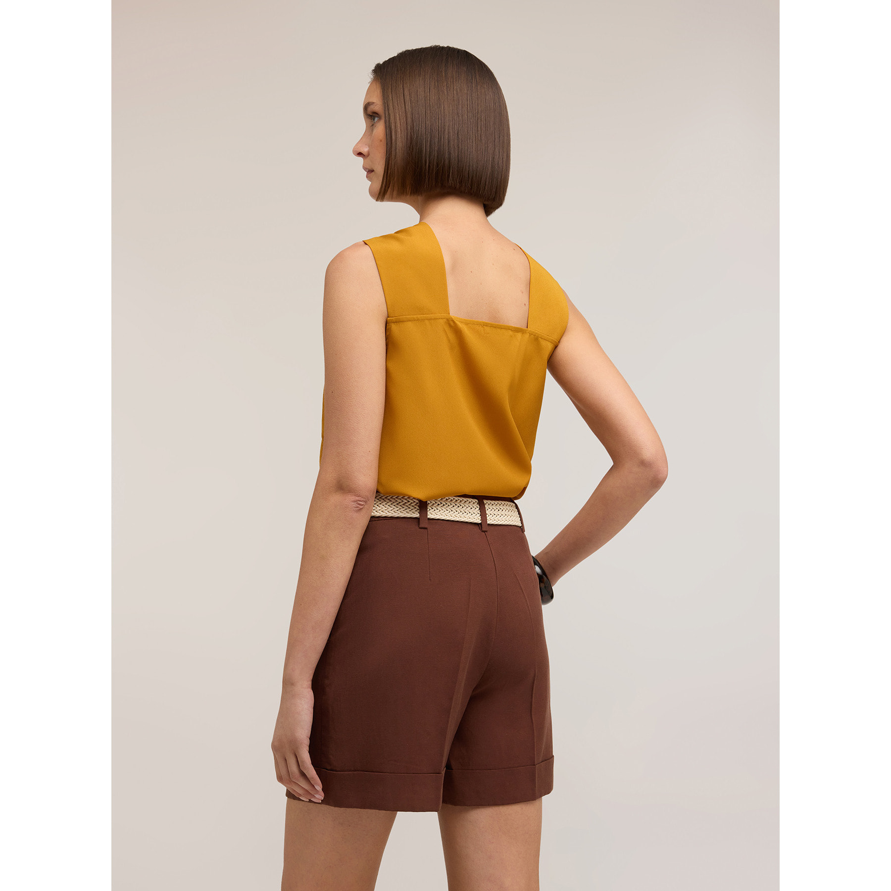 Motivi - Top de crepé de China con anilla - Amarillo