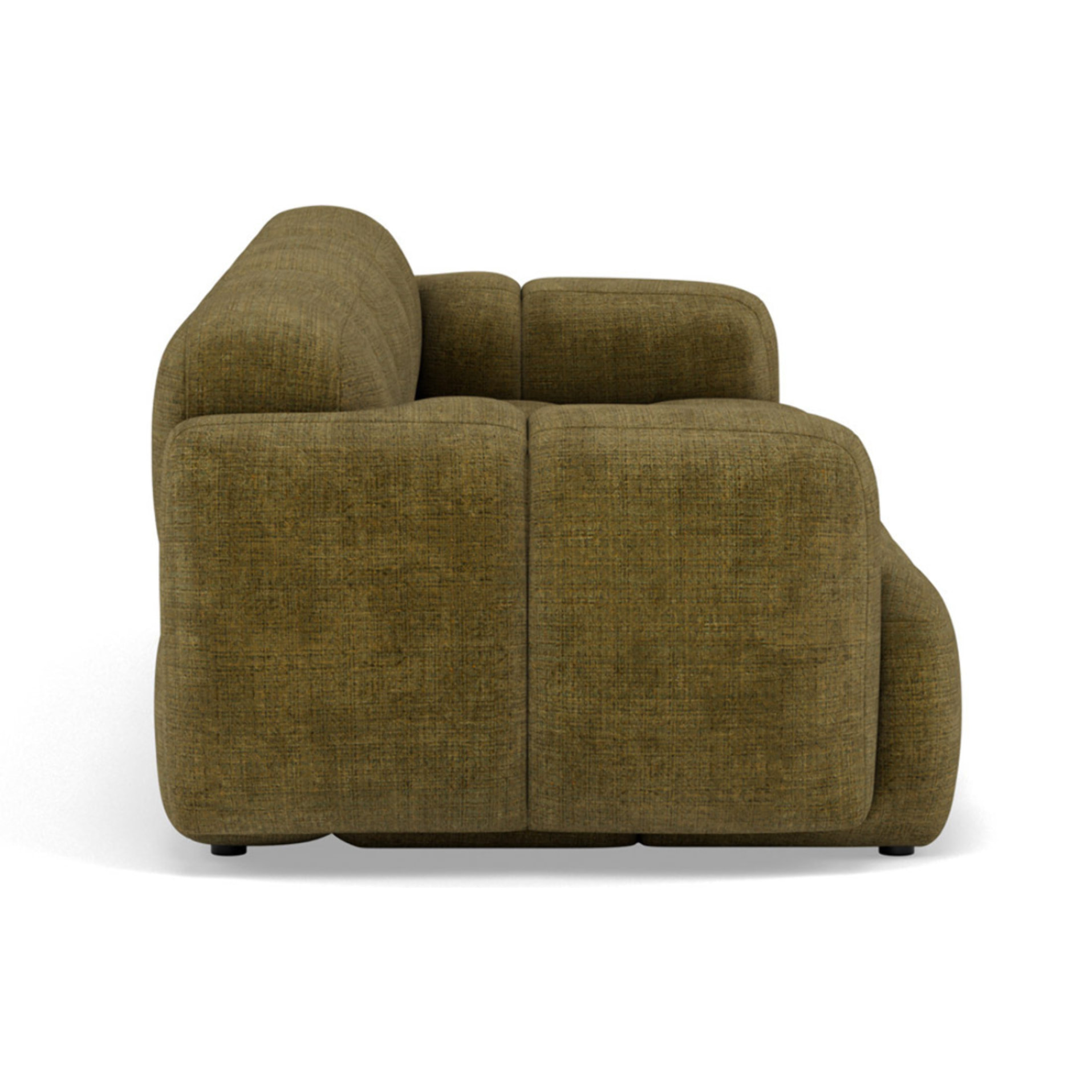 Grace - canapé modulable 3 places en velours texturé - Vert Olive