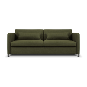 Canapé convertible "Yanis" 3 places en tissu structurel vert