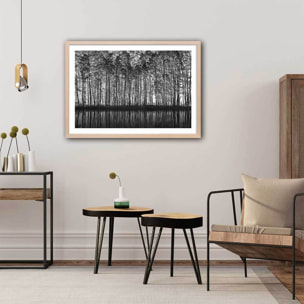 Affiche nature pointillisme Affiche + cadre en bois - Chêne