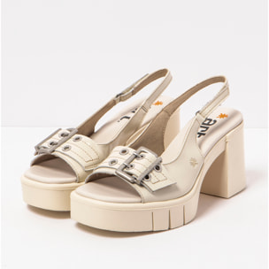 Sandalias con tacón 1994 SHINNY CREAM/ EIVISSA color Cream