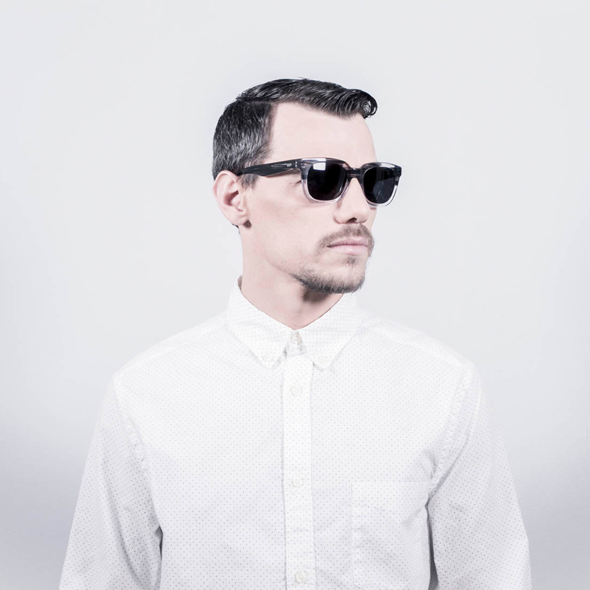 Gafas de sol OCEAN SAN CLEMENTE - Demi negro con detalle blanco transparente / Ahumada