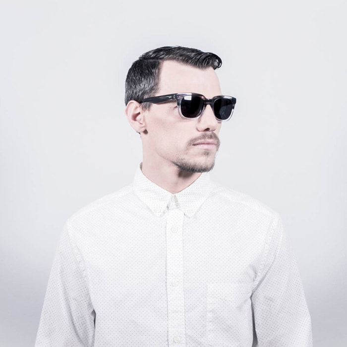 Gafas de sol OCEAN SAN CLEMENTE - Demi negro con detalle blanco transparente / Ahumada