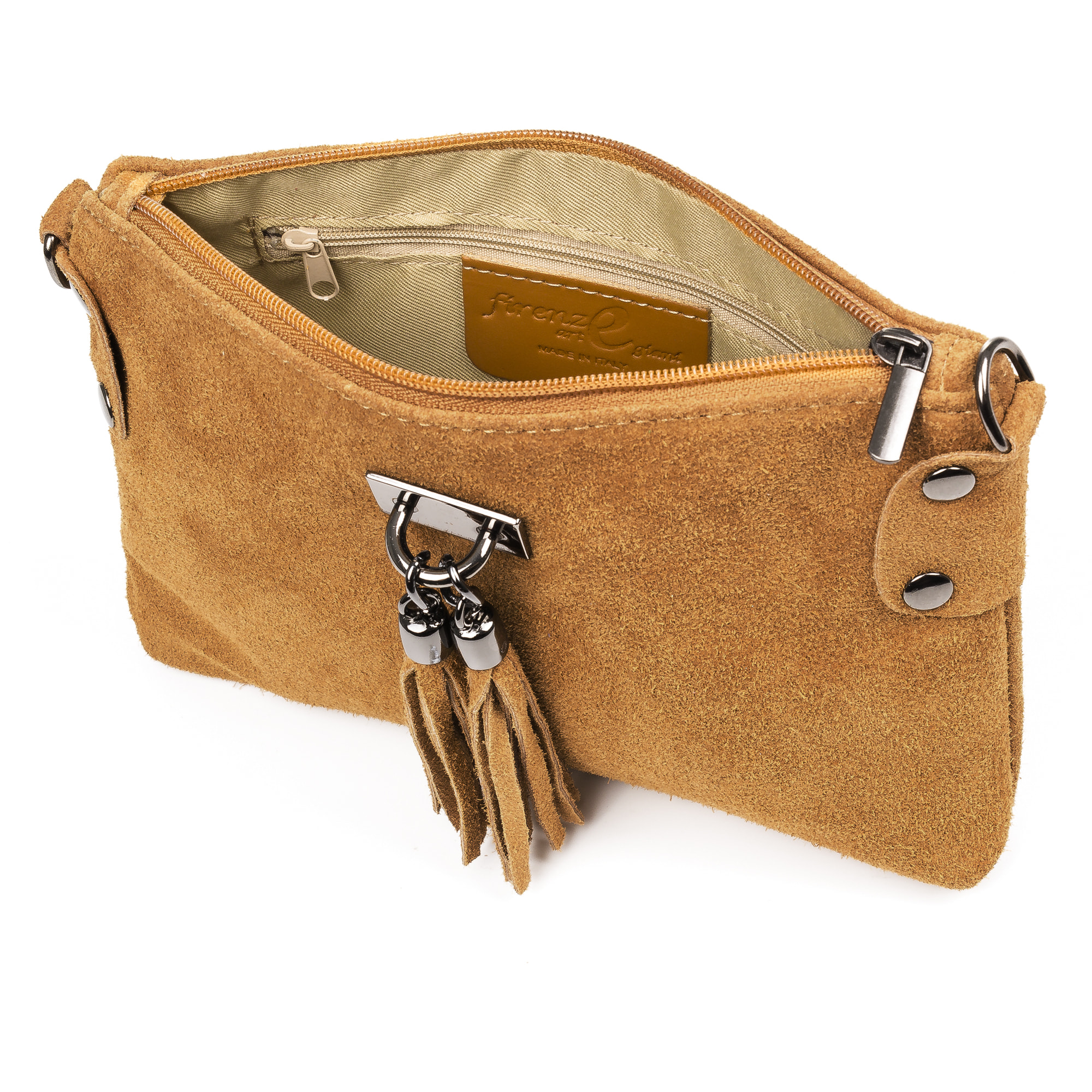 Savina Bolso bandolera Mujer.Piel auténtica Gamuza