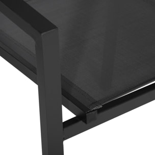 Lot de 8 chaises en aluminium anthracite - textilène gris