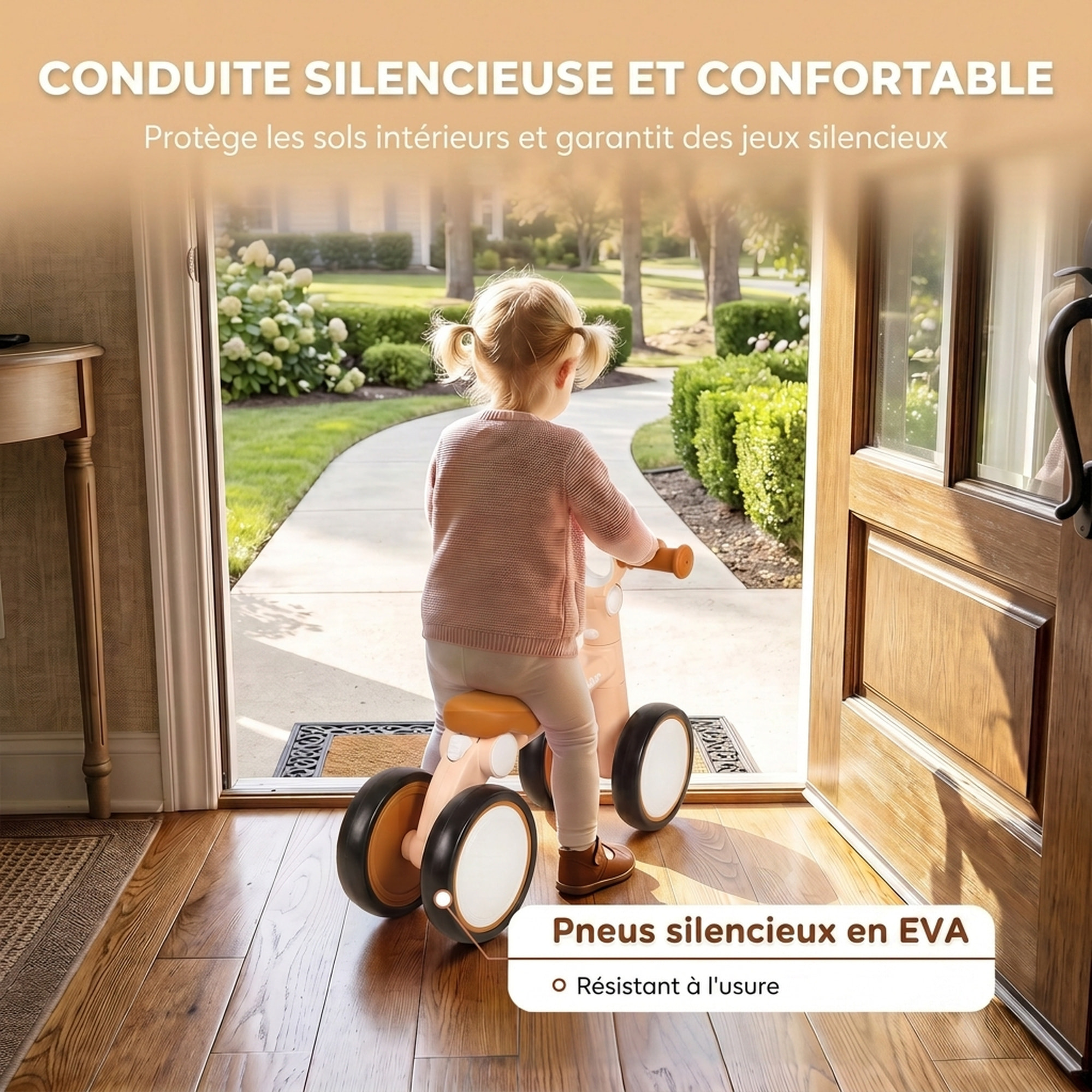 Draisienne enfant pliable selle guidon réglables rose