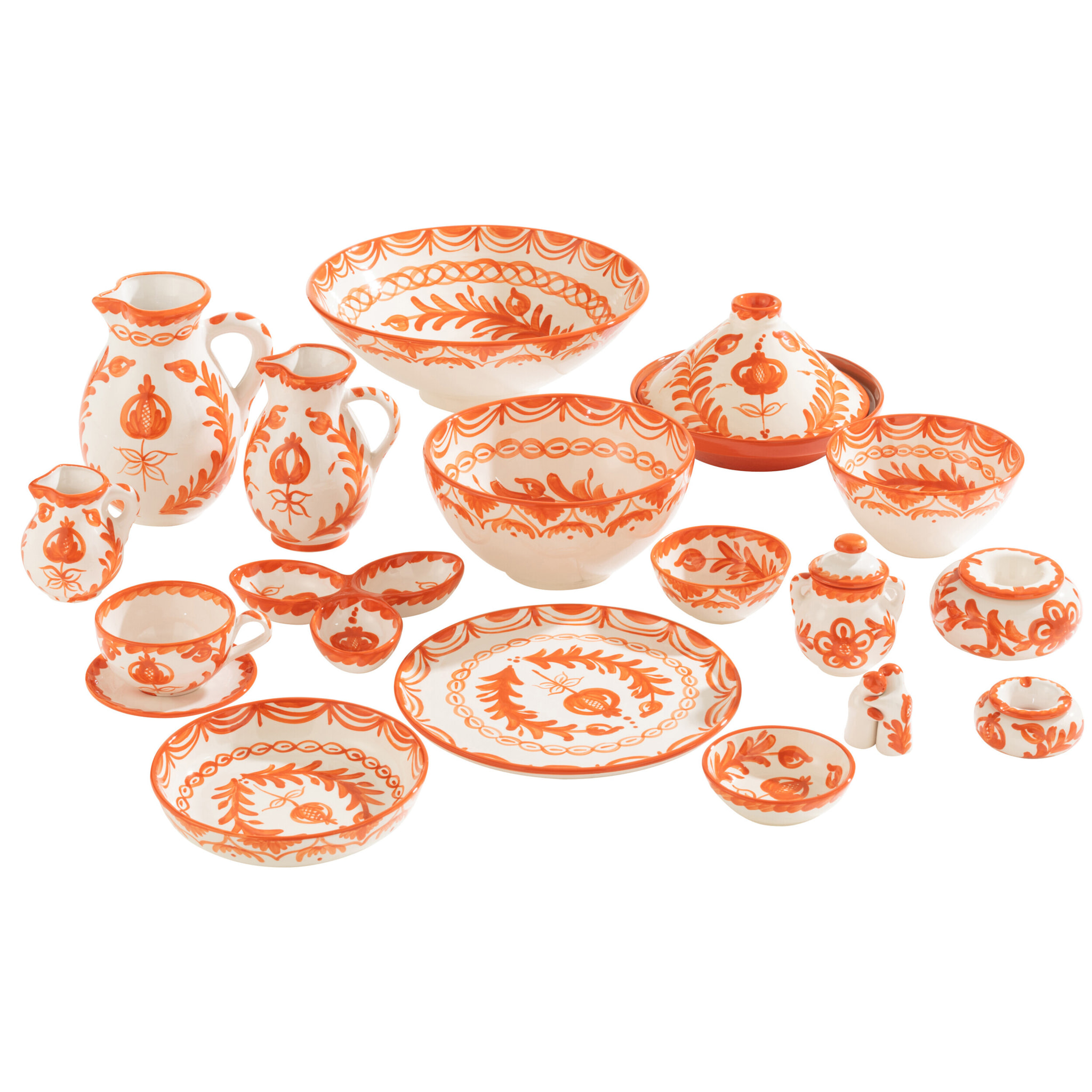 J-Line cendrier Granada - céramique - blanc/orange - large