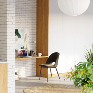 Lot de 2 chaises en velours vert et pieds en métal noir - Pénélope