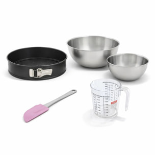 Set pâtisserie avec moule à manqué, 2 bols à mixer, verre mesureur et spatule Zenker