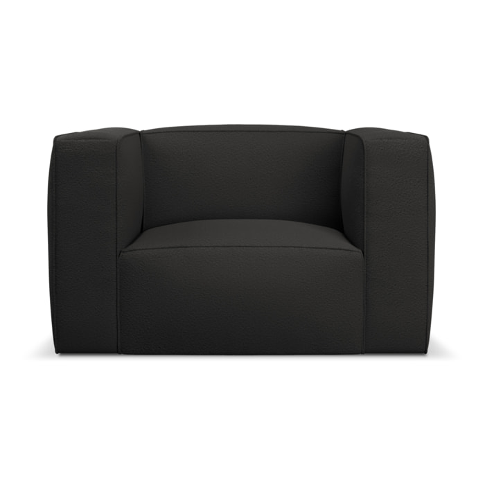 Fauteuil "Muse" bouclé noir