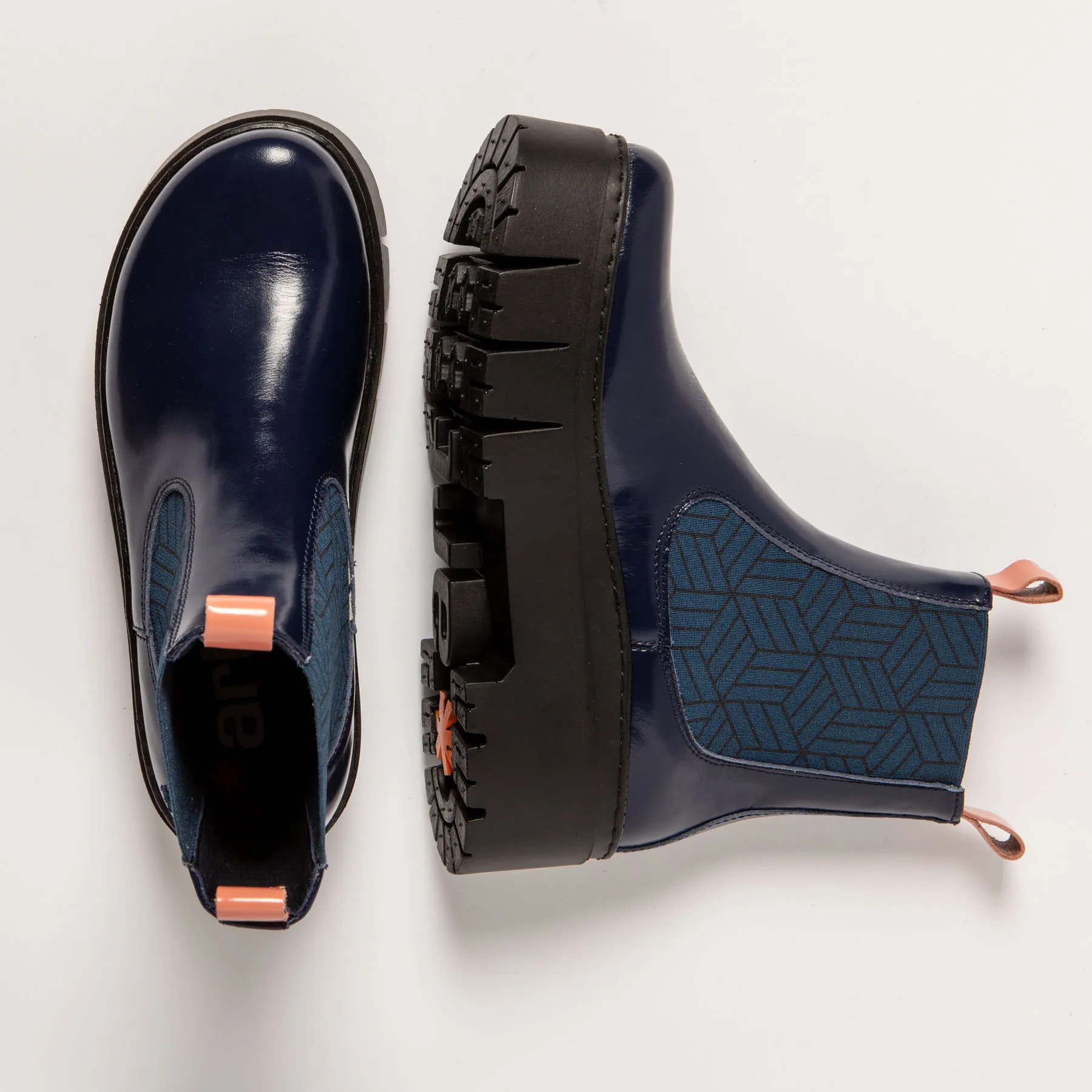 Botines 1766 NAPPA SHINNY NAVY-FLAMINGO / LEEDS color Navy-flamingo