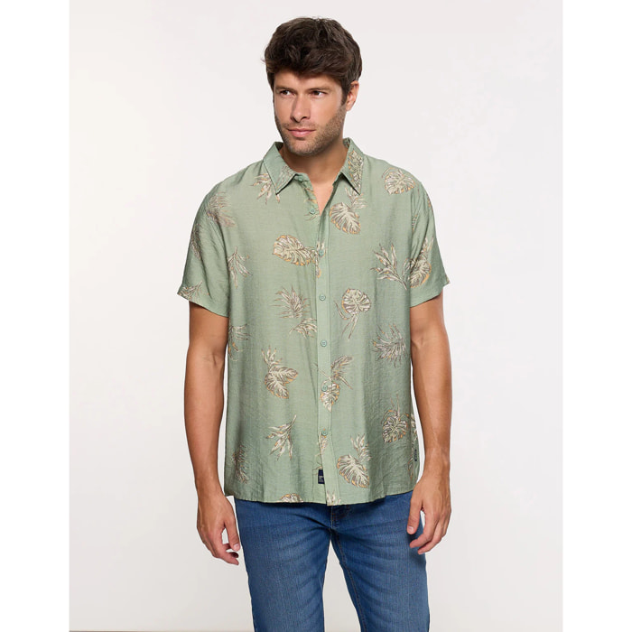 Camisa Manga Corta Caqui - Leavy