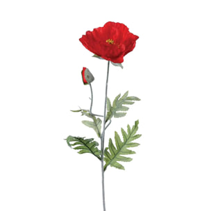 Tige de coquelicot artificiel rouge 70cm