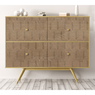 Stickers adhesivos de CERAMIKO - Madera con arcos dorados 65x100