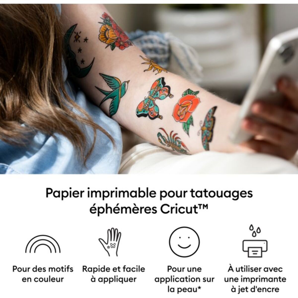 Accessoire CRICUT Feuilles tatouages imprimables