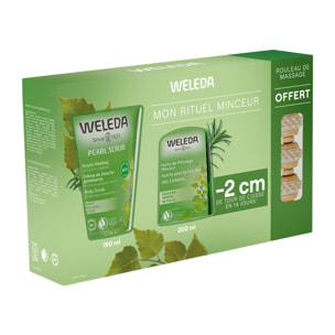 WELEDA - Coffret Minceur (Huile de Massage Minceur 200 ml + Crème de Douche Gommante 150 ml au Bouleau + Rouleau Massant)