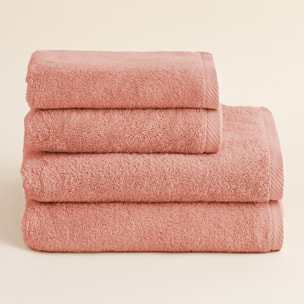Set de serviettes éponge 100% coton éponge peigné - 600 g/m2 saumon