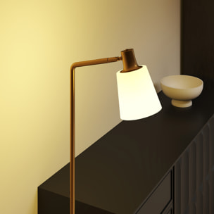 Lámpara de Pie LED Regulable, Lámpara de Pie Salón Moderna con Pantalla Giratoria 350°, 3 Temperaturas de Color 3000K/4000K/6500K y Bombilla E27, para Dormitorio, Oficina, Blanco y Dorado
