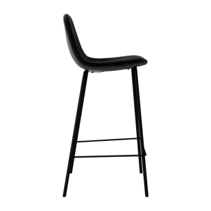 Lot de 2 chaises pour îlot central 65 cm en velours noir - Henrik