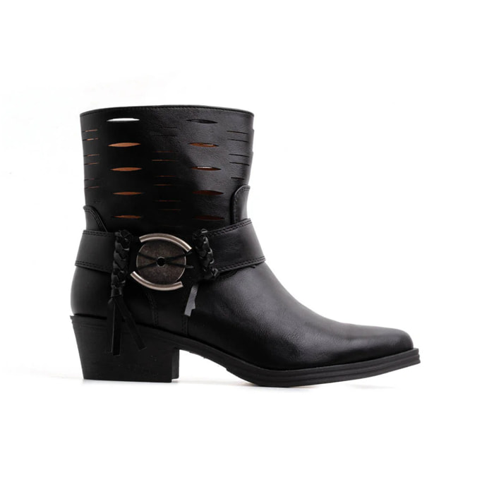 Texano basso con fibbia - NERO
