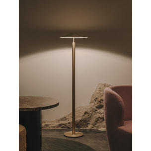 LEDS C4 Pie de salón H LED 27.7 Blanco cálido - 2700K ON-OFF Oro mate 1207lm