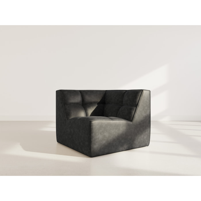 Alya - module d'angle en simili - Noir