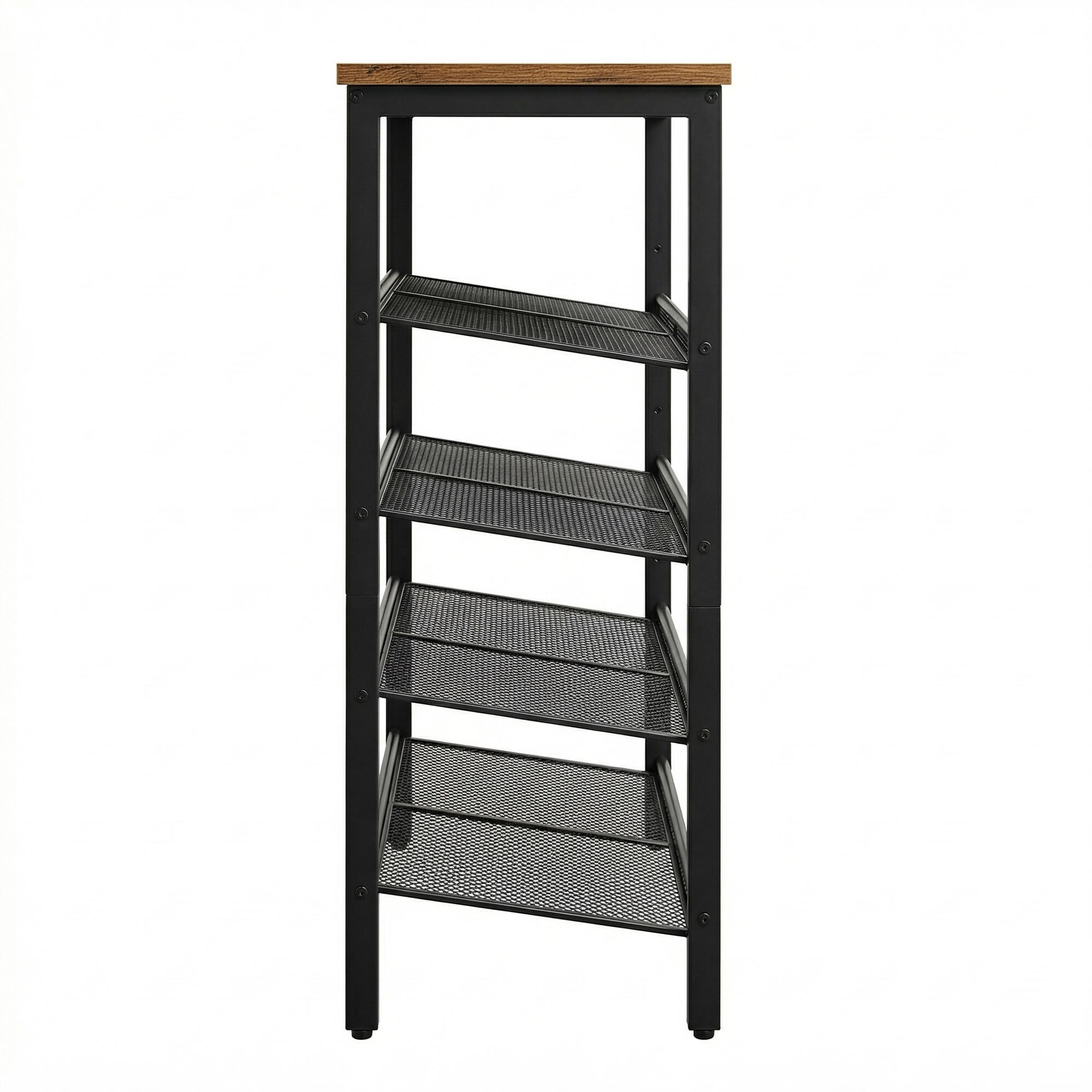 Zen - Scarpiera 4 ripiani 75x85x28,5 cm 12 paia Stile Industriale in Metallo e Legno