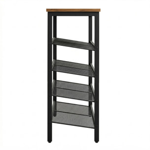 Zen - Scarpiera 4 ripiani 75x85x28,5 cm 12 paia Stile Industriale in Metallo e Legno