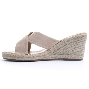 Sandalias de Cuña - Beige - Altura: 7 cm