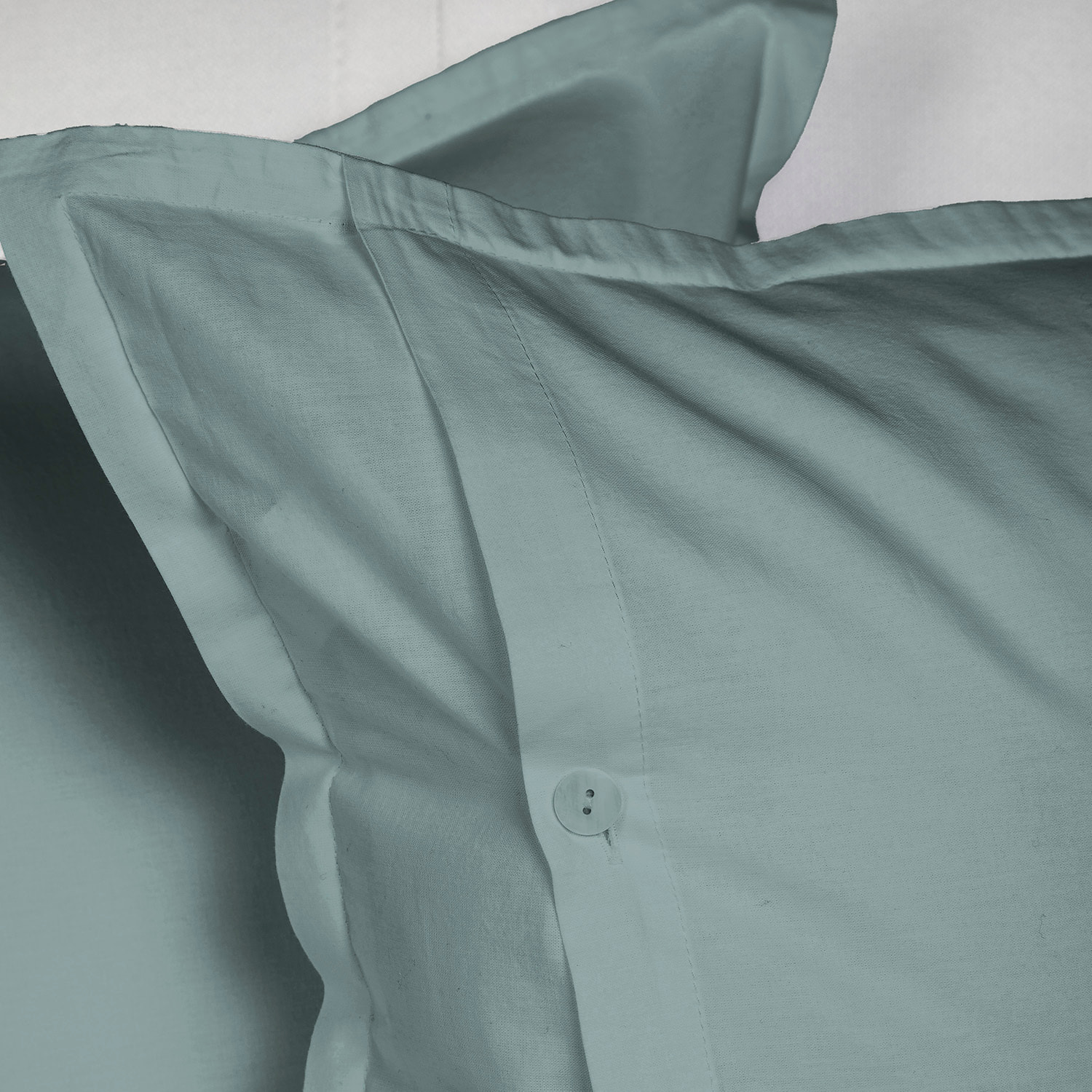 UNO CASA DESIGN Sacco Copripiumino in Puro Cotone Garment Washed_No-Stiro_singolo_verde-azzurro