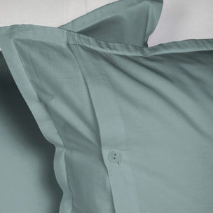 UNO CASA DESIGN Sacco Copripiumino in Puro Cotone Garment Washed_No-Stiro_singolo_verde-azzurro