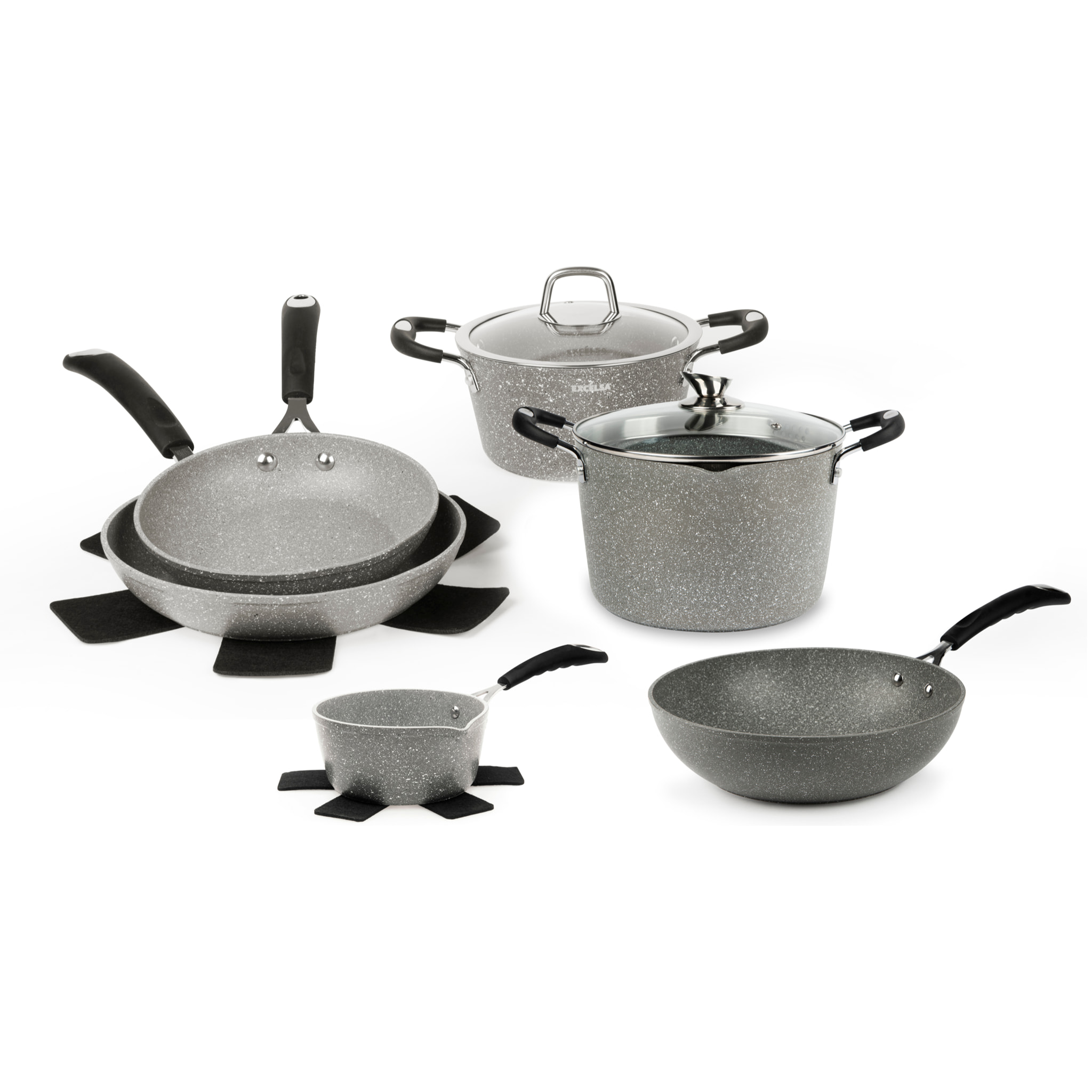 Ensemble 8 pièces Excelsa – Forn-Ok, Aluminium Gris
