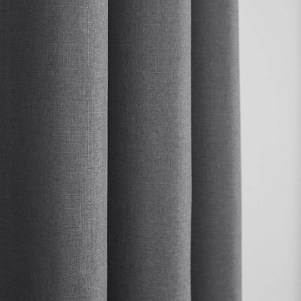 Paire de Doubles Rideaux à œillets "effet lin" Anthracite 140 x 260 cm Moonlight deco