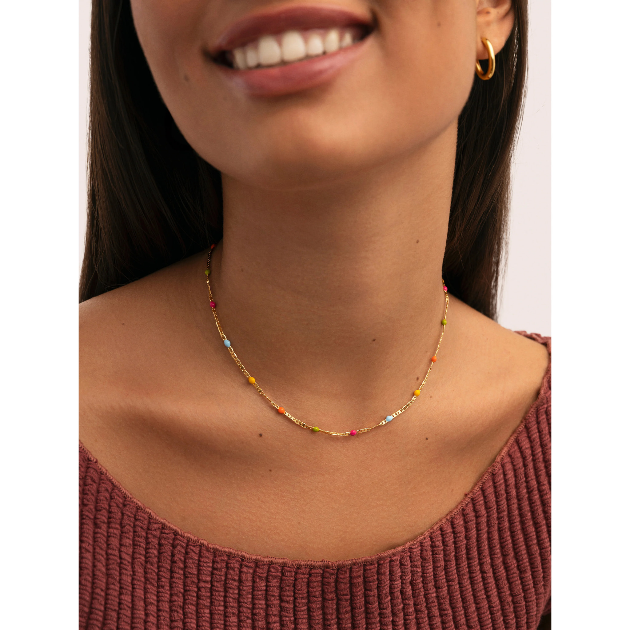 Collana Fine Enamel Colors Placcato Oro