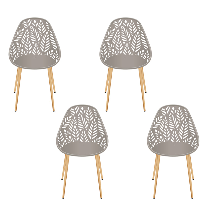 Chaise Lucena Taupe - Lot De 4