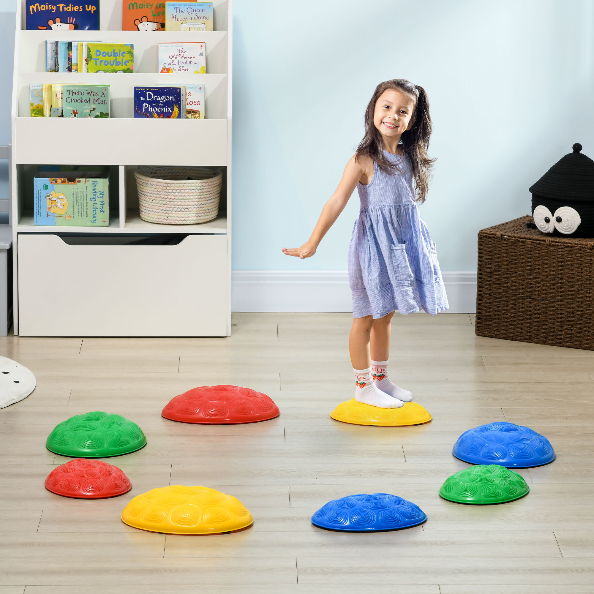 Piedras de Equilibrio para Niños de 3-8 Años Conjunto de 8 Piezas Bloques de Equilibrio Apilables con Base Antideslizante para Entrenamiento de Equilibrio y Promover la Coordinación Multicolor