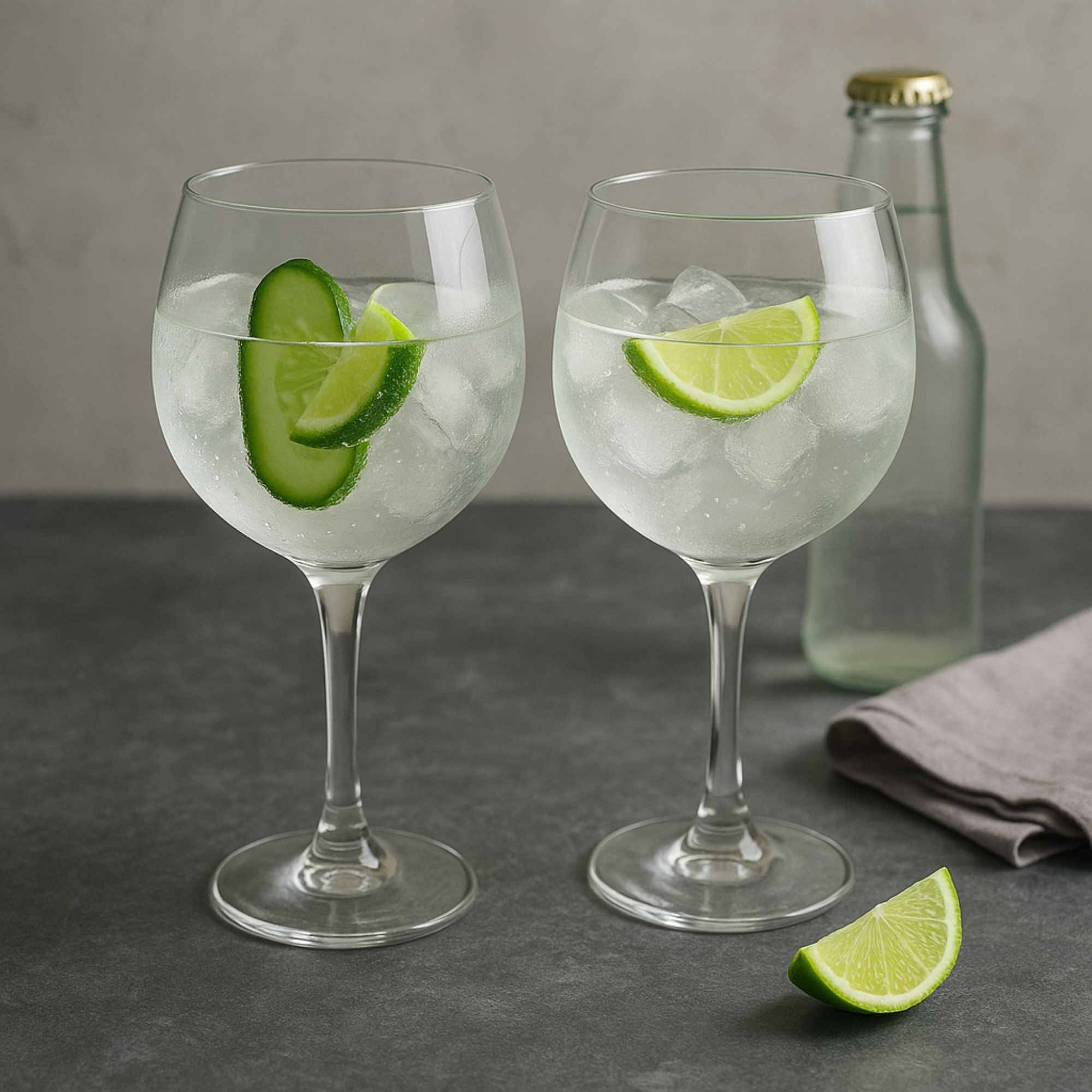 Set de 4 copas de gin tonic de vidrio - capacidad de 650ml - diámetro de 8cm - juego de vasos para cócteles premium