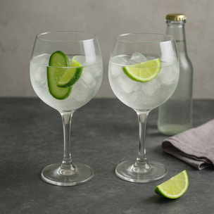 Set de 4 copas de gin tonic de vidrio - capacidad de 650ml - diámetro de 8cm - juego de vasos para cócteles premium