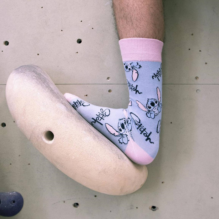 Calcetines diseño stitch azul y rosa