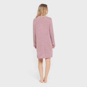 Camisón camisero viscosa punto mujer Berenjena Seco