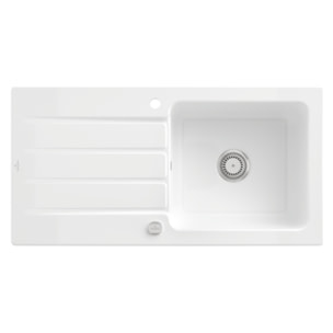 Evier 1 bac 100 x 51 cm Architectura 60 Blanc vidage automatique inclus