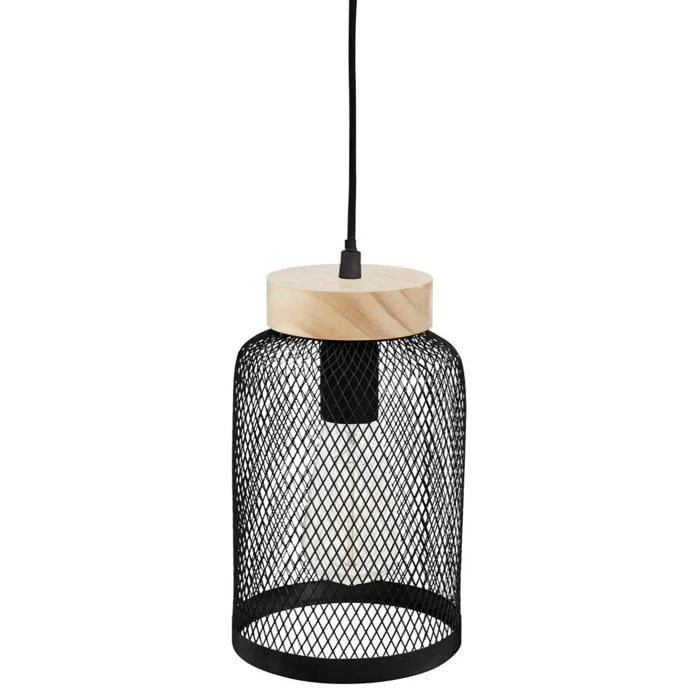 Suspension "Zely" métal noir D15cm
