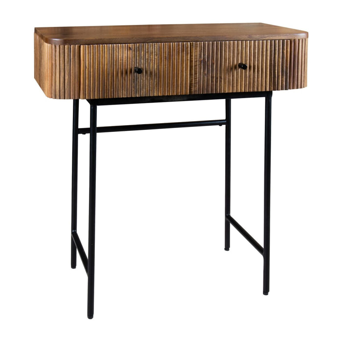 Console en bois de manguier et pieds en métal noir IQUITOS