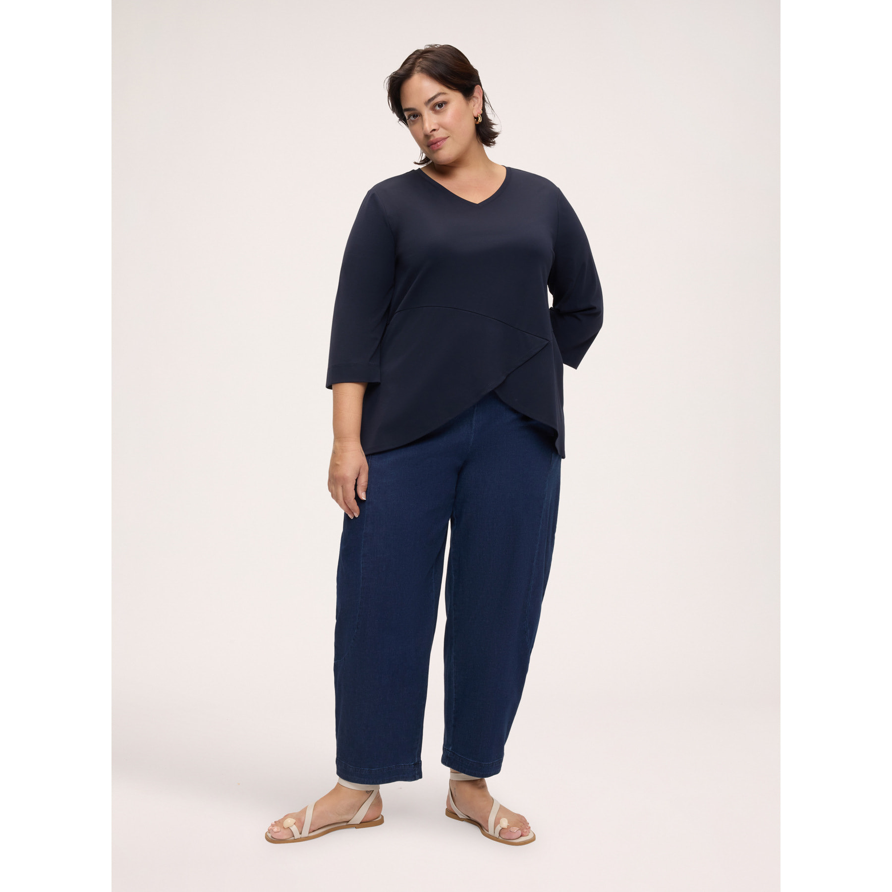 Fiorella Rubino - Camiseta de punto con detalle cruzado - Azul