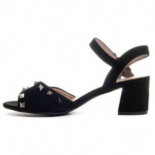 Sandalias de Tacón - Negro - Altura: 6 cm