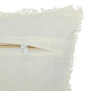 Coussin nid d abeille "Widdy" 45x45cm blanc ivoire