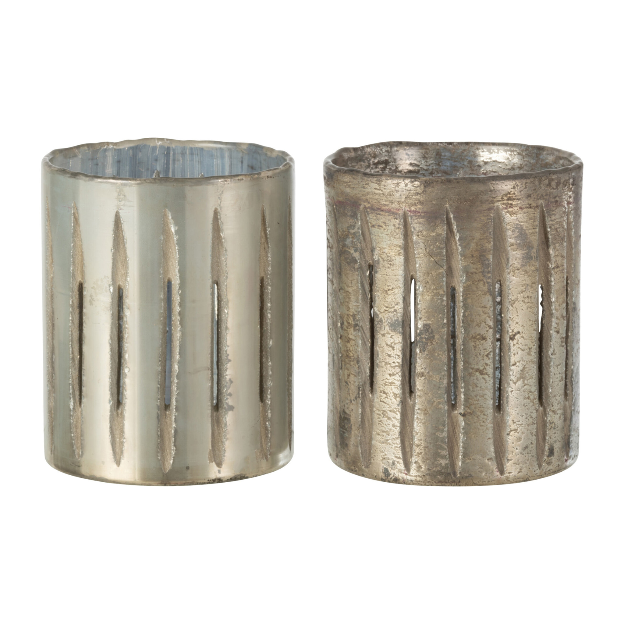 J-Line photophore Ligne - verre - bleu - medium - 2 pcs