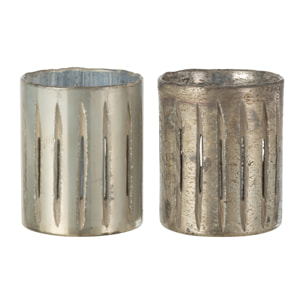 J-Line photophore Ligne - verre - bleu - medium - 2 pcs