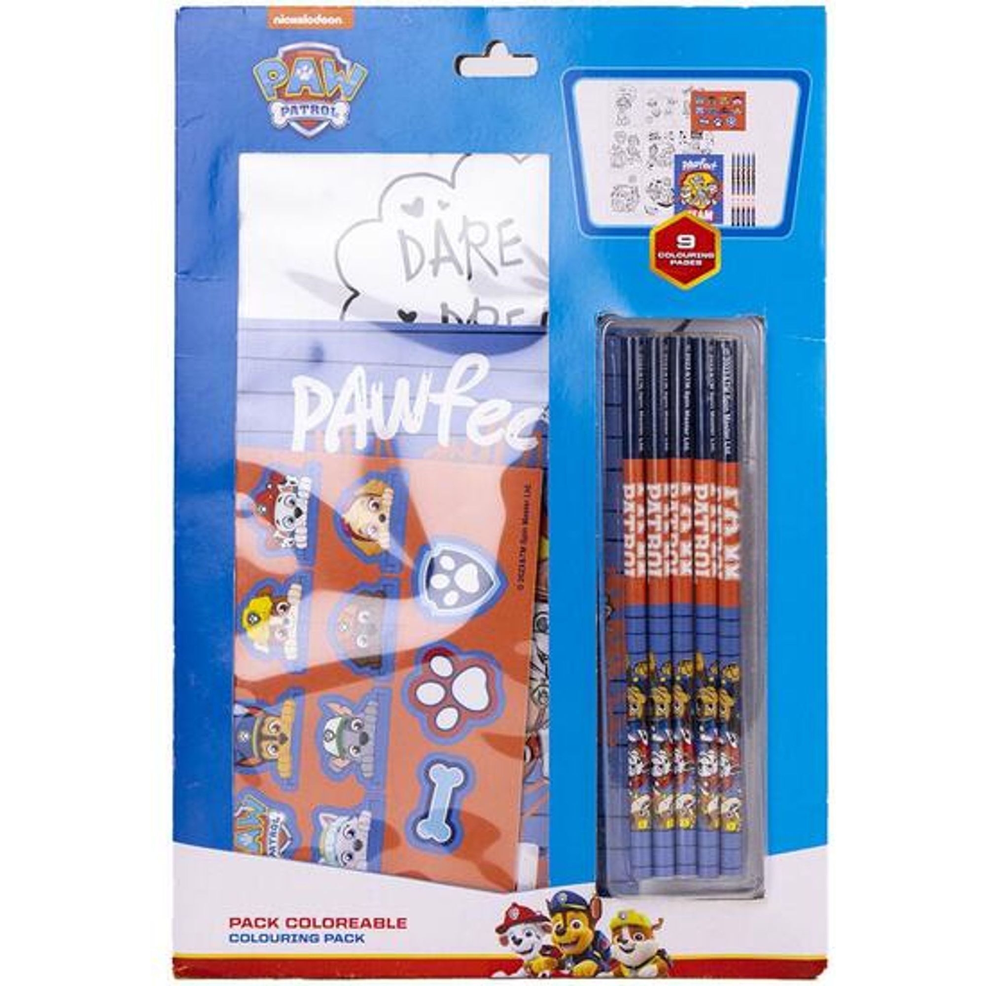 Set De Papelería Coloreable Paw Patrol Blue